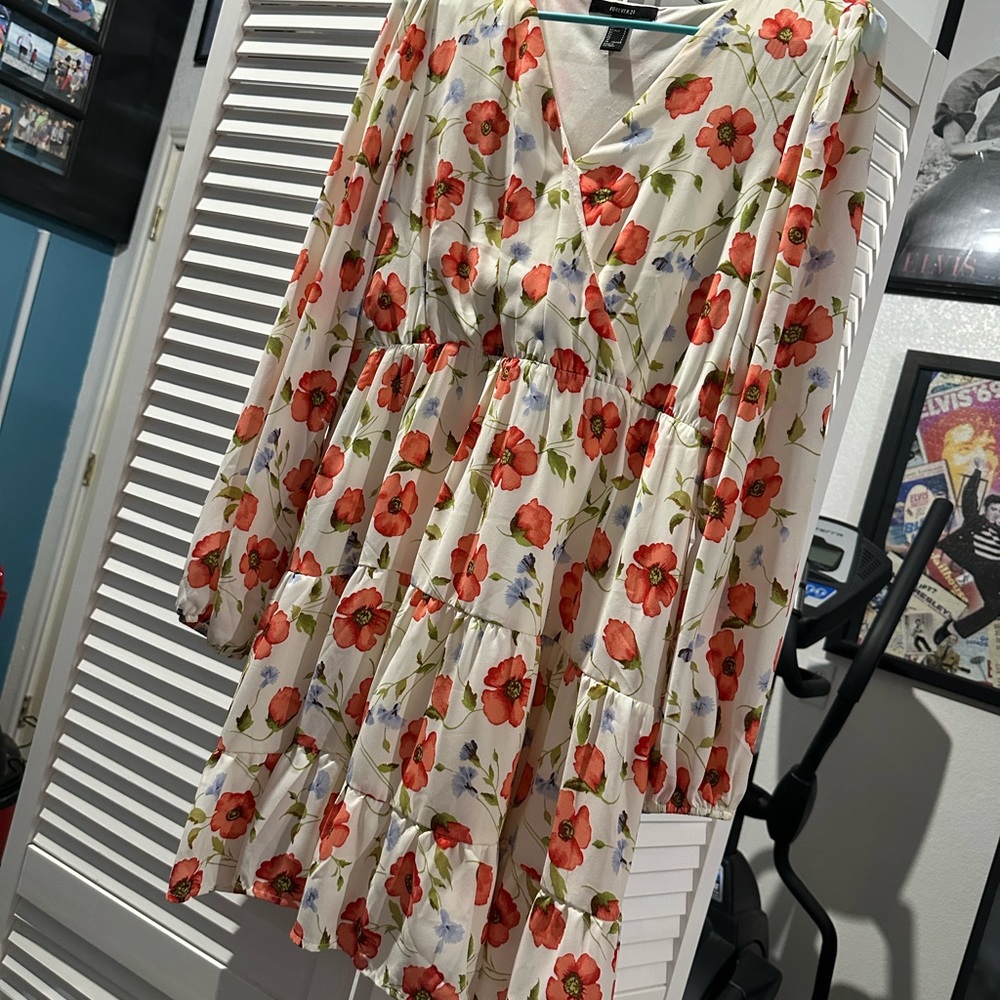 Forever 21 Floral V-Neck Dress